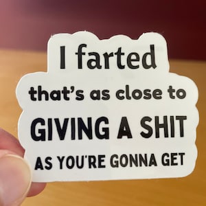 I Farted funny sticker, hardhat sticker, sarcasm stickers, laptop stickers, water bottle decals, stickers for hardhat