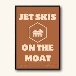 Jet Skis On The Moat Letras Impresión // Impresión musical // 5"x7" 12"x16" 18"x24" // Arte musical independiente sin marco // Cartel de música de concierto