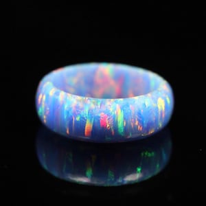 Anel de Opala Azul-celeste Sólido | Anel de Opala com Pedra Preciosa | Joias Artesanais Únicas para Elegância Diária&quot;