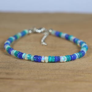 AAA Ethiopian Opal Beaded Bracelet, Natural Multi Opal Beads Bracelet, October Birthstone, 3-5 mm Fire Opal Beads Bracelet, Opal Jewelry