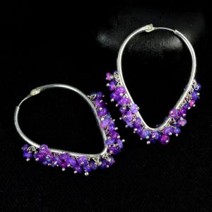 Ethiopian Opal Sterling Silver Earrings: Natural Fire Opal, October Birthstone