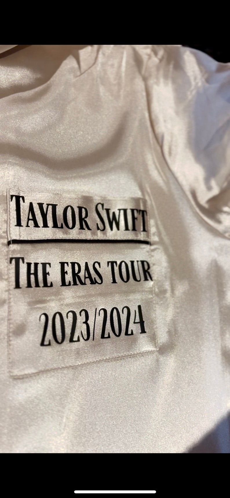 Eras Tour Pjs, Silk Pjs, Pajamas, Swiftie pajamas, Cardigan, Folklore, fanmade, eras tour, Swiftie Pajama set, Swiftie party, Swift birthday image 3