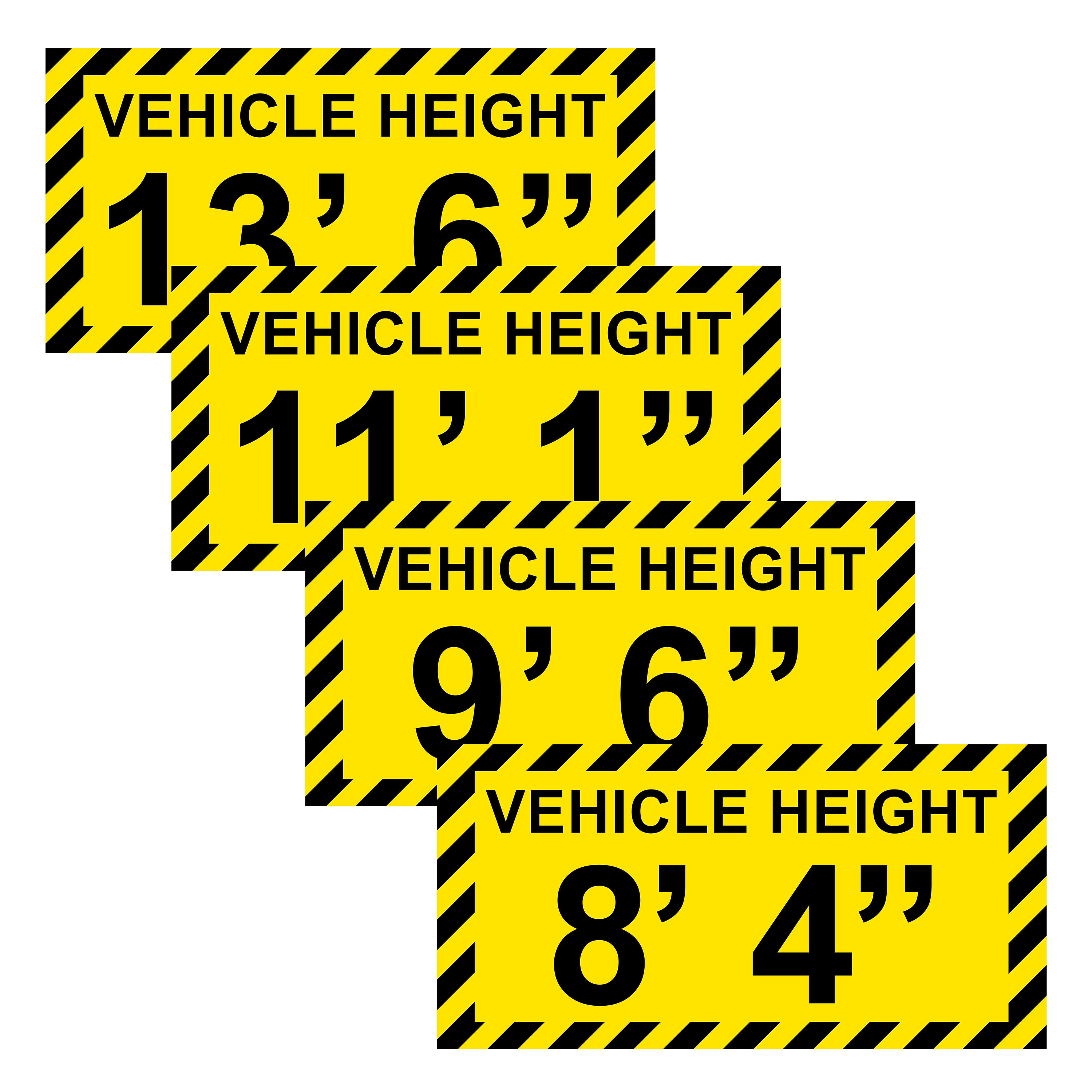 Custom Vehicle Height Sticker for Commercial Trucks and Delivery Vans