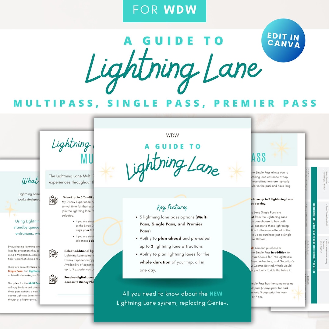 2026 WDW Lightning Lane Guide Canva | Lightning Lane Multi Pass | LL ...