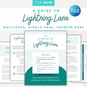 May include: A guide to the new Lightning Lane system at Walt Disney World, replacing Genie+. The guide highlights key features, including the ability to plan ahead and pre-select up to 3 Lightning Lane attractions.