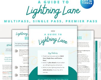 2025 WDW Lightning Lane Guide Canva | Lightning lane multi pass | LL Single Pass | Premier Pass | wdw Travel agent | LL Guidebook