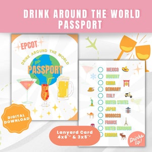 Printable "Drink Around the World" Passport  - Digital Download | Drink Around the World Lanyard | Drink Around the World Country Checklist