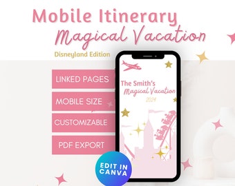 Disneyland Reiseplaner: Digitaler Urlaubsplaner (In Canva bearbeiten)