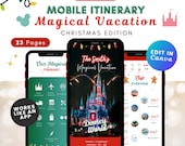 WDW Christmas Digital Travel Itinerary Planner Template Canva | WDW Mobile Travel Planner | WDW Travel Agent | Christmas Vacation Planner