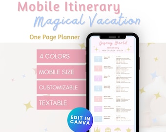 WWW Urlaubsplaner: Einseitiger Handy-Planer (Digitaler Download)