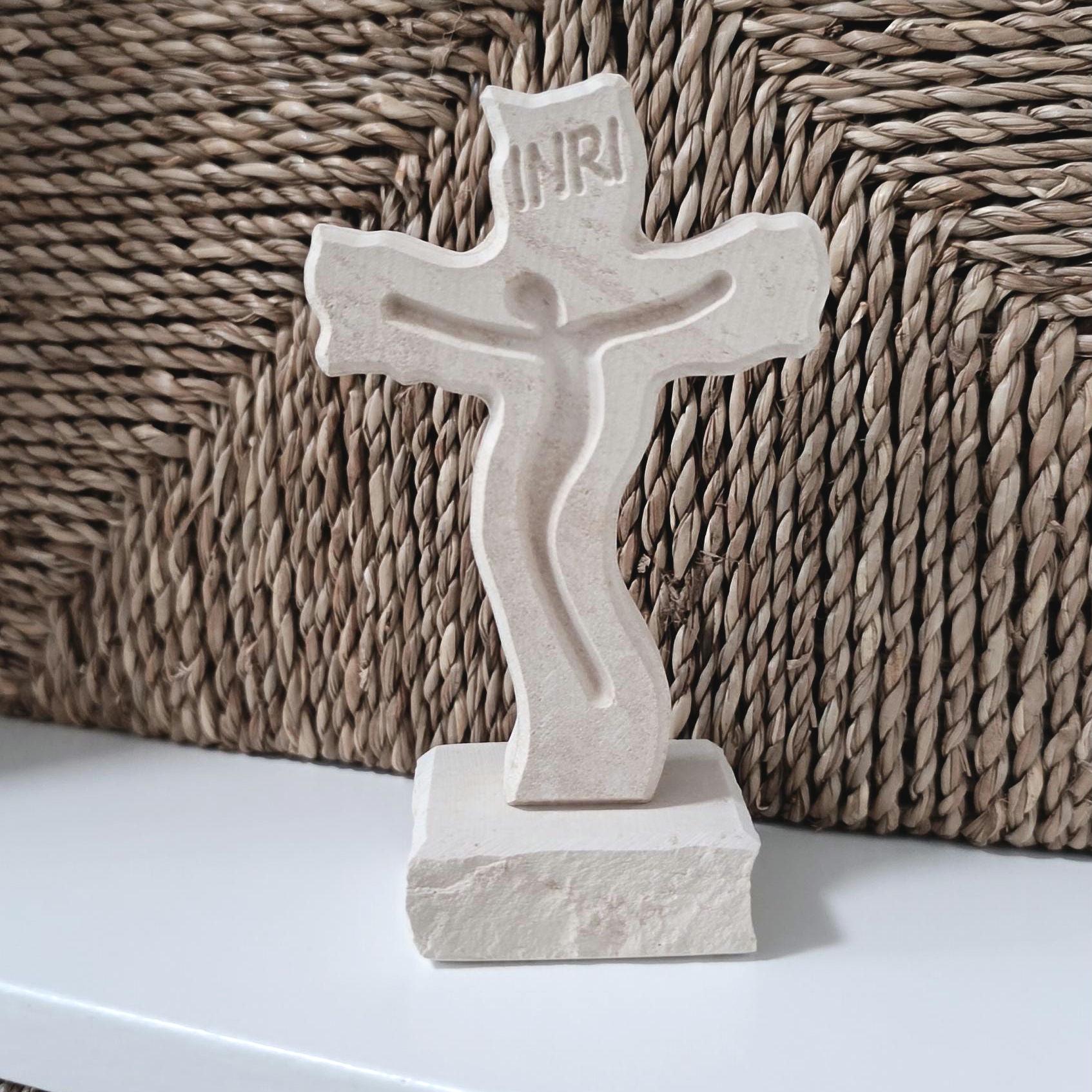 Catholic Small Standing Cross Made of Limestone (12.5cm) - Etsy