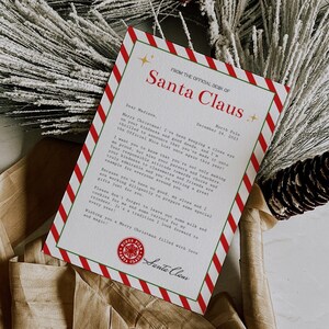 Letter From Santa | Official Nice List Letter From Santa Claus, Red ...