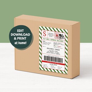 North Pole Mail Shipping Label | Editable Elf Mail Shipping Label, Santa Mail Shipping Label, Gift Tag Template, Santa Claus Gift Label, G3