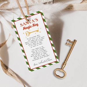 Santa&#39;s Magic Key Tag Printable | Editable Santa&#39;s Magical Key Tag, Christmas Eve Box, Christmas Eve Traditions, No Chimney, G3