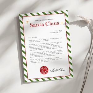 Editable Delayed Gift Notice | Late Christmas Gift Letter From Santa, Missing Christmas Present, Christmas Gift Delay Notice, Green, G3