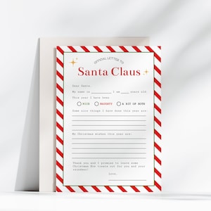 Letter To Santa Printable | Letter To Santa For Children To Fill In, Kids Letter To Santa, Editable Template, Christmas, Santa Letter, R1