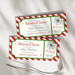 Christmas Gift Voucher Template | Editable Gift Ticket, Santa Claus Gift Voucher, Printable Gift, Last Minute Gift, Gift Certificate, R1