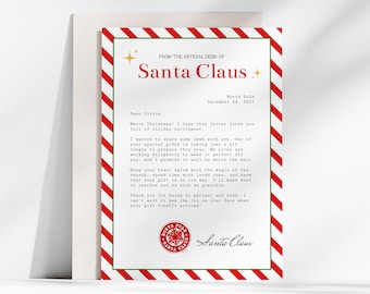 Editable Delayed Gift Notice | Late Christmas Gift Letter From Santa, Missing Christmas Present, Christmas Gift Delay Notice, Printable, R1