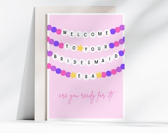 Bridesmaid Era Card | Printable Bridesmaid Proposal Card, Will You Be My Bridesmaid, Friendship Bracelet, Bridesmaid Gift, Editable, Swiftie