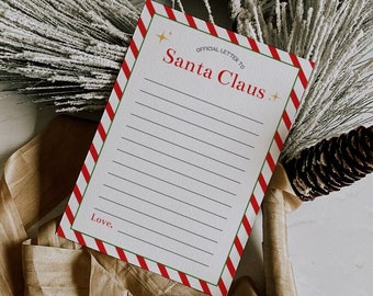 Printable Letter To Santa | Christmas Stationery, Editable Santa Letter Template, Kids Letter To Santa, Letter To Santa Claus, R1