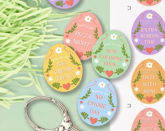 Easter Egg Filler Coupons | Printable Easter Egg Coupons, Editable Easter Tokens, Easter Coupons, Coupons for Kids, Easter Basket Filler