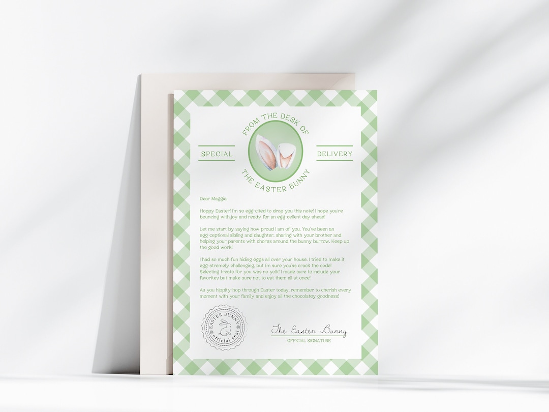 Editable Letter From the Easter Bunny | Printable Easter Bunny Letter ...