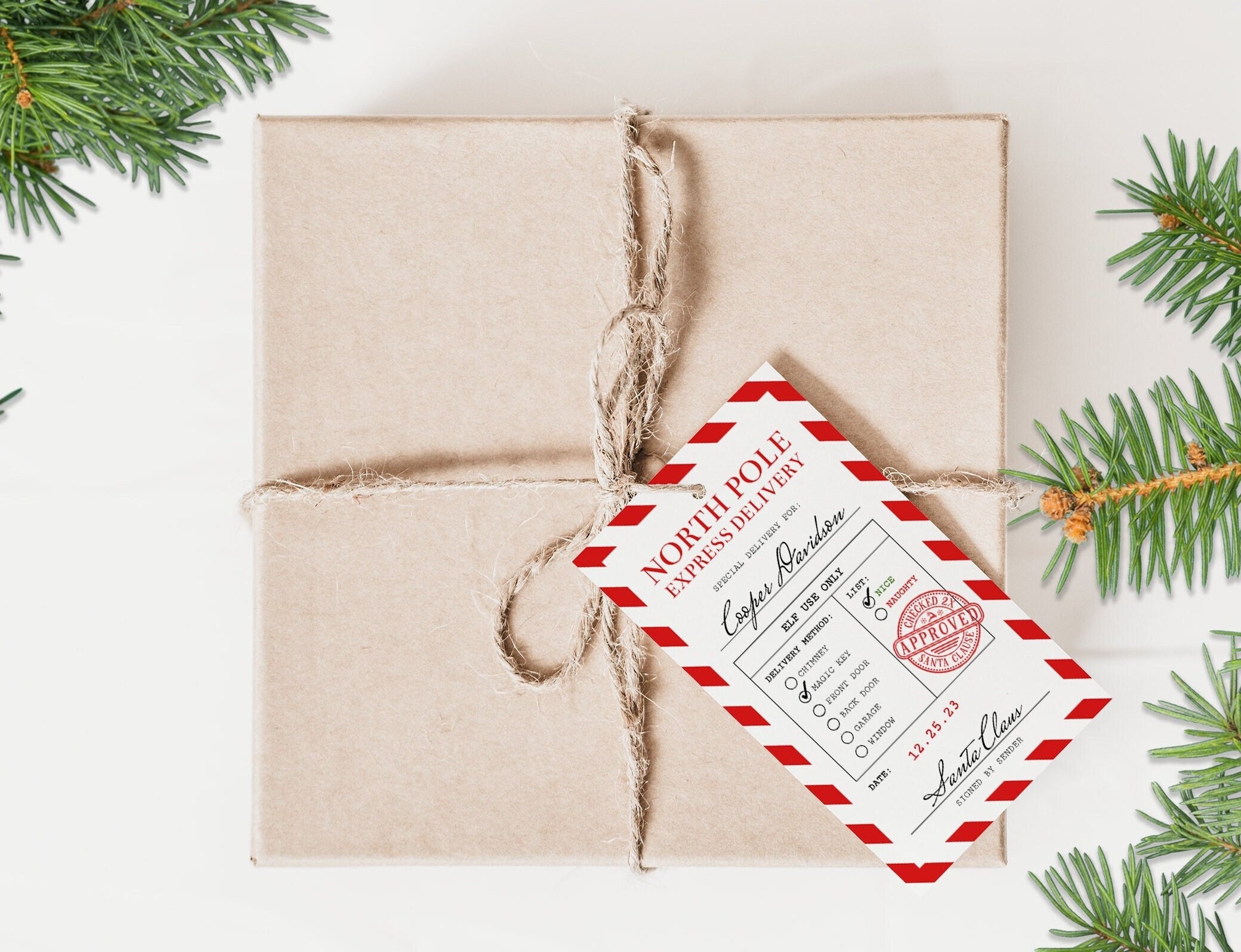 Editable Santa Gift Tags | North Pole Delivery Christmas Gift Tag ...