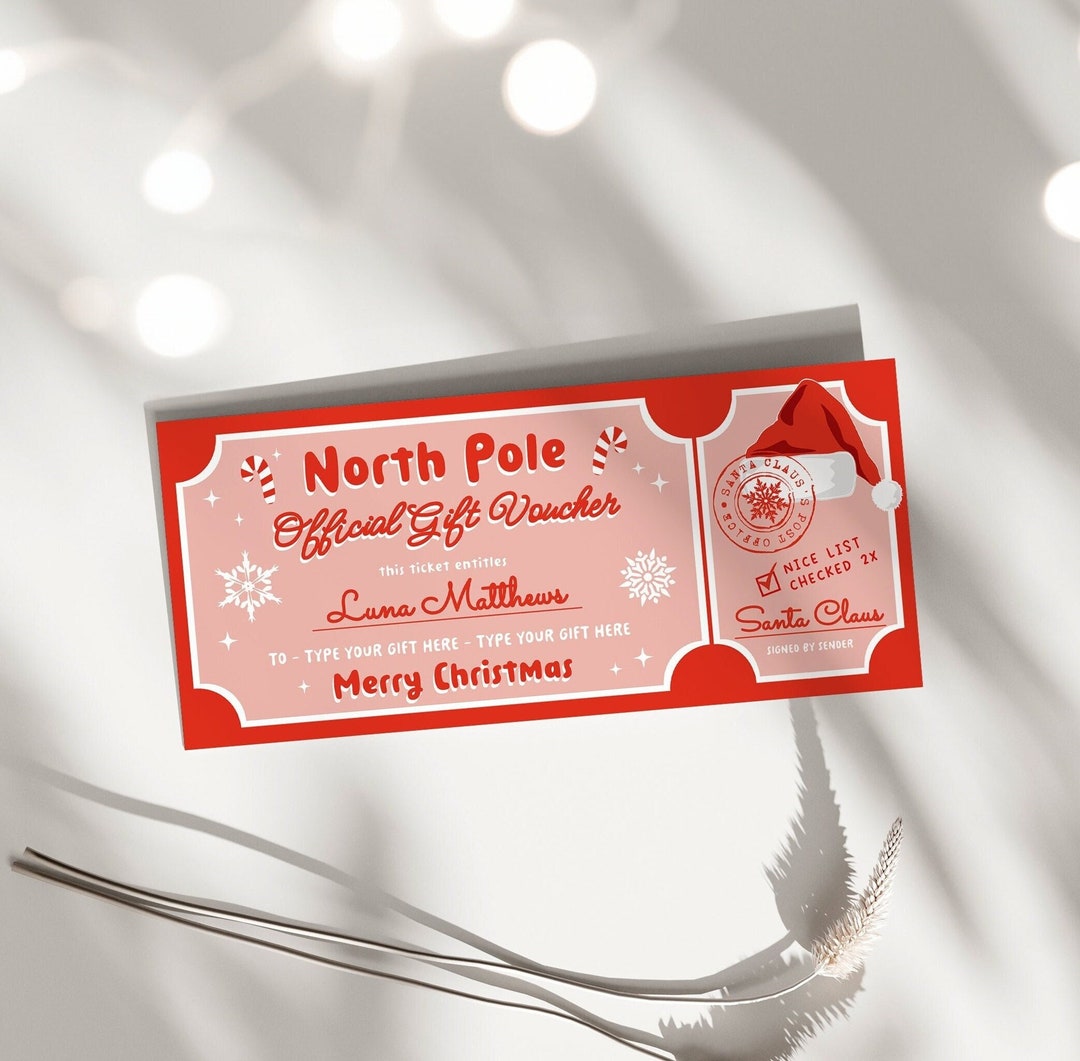 Christmas Coupon Template Christmas Gift Voucher Printable Gift Christmas Coupon Template Christmas Gift Voucher Printable Gift