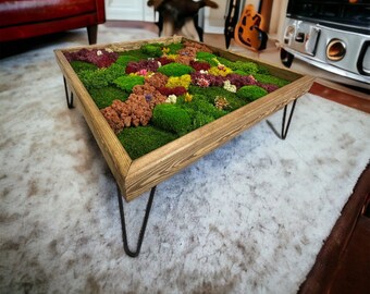 Biophilic Moss Preserved Home Furniture Art Large Coffee & End Tables