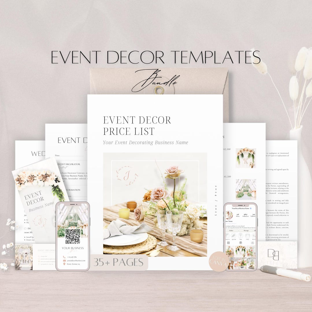 Event Decorator Templates Bundle, Editable Event Decorating Contract ...