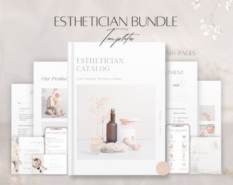 Esthetician Templates Bundle, Editable Facial Treatment Agreement, Professional Salon Service Tools, Skin Care Business Catalog, Canva Forms