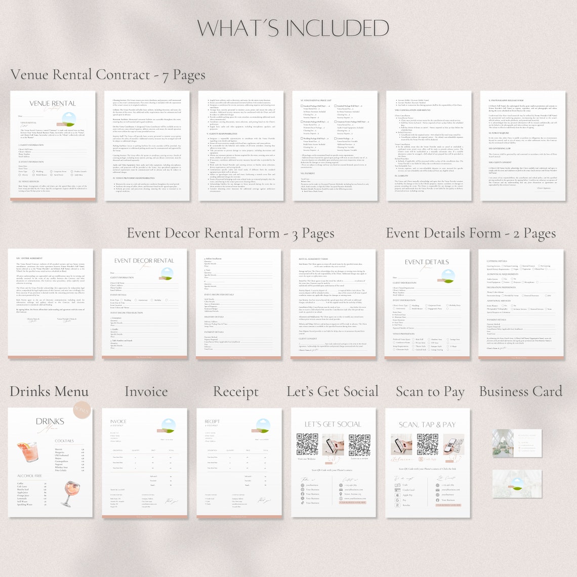 Venue Rental Forms Bundle, Editable Event Business Contract ...
