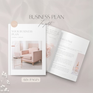 Businessplan-Vorlage, über 60 bearbeitbare Seiten, professionelle Small Business-Planungsformulare, Start-Up-Plan 2025, druckbarer Canva Business Guide