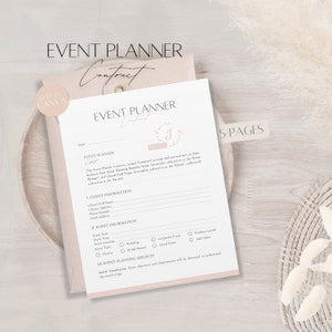 Event Planner Contract Template, Editable Planning Services Contract, Professional Client Service Agreement, Event Business, Canva Template