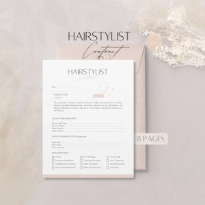 Hairstylist Contract Template, Editable Hair Contract, Professional Client Service Agreement, Hair Business Doc, Hairstyle Expert Canva Form