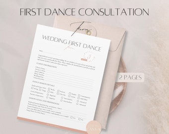 Dance Choreographer Consultation Form, Editable Wedding First Dance Client Agreement, Professional Business, Printable Dancer Canva Template