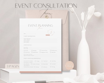 Event Planning Consultation Form, Editable Event Business Doc, Professional Client Service Pdf, Printable Canva Template for Event Planner