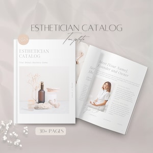 Kosmetikerin-Katalogvorlage, bearbeitbares Schönheitssalon-Magazin, Technikerbuch, Gesichtsbehandlungsleitfaden für professionelle Kunden, Skin Service Doc
