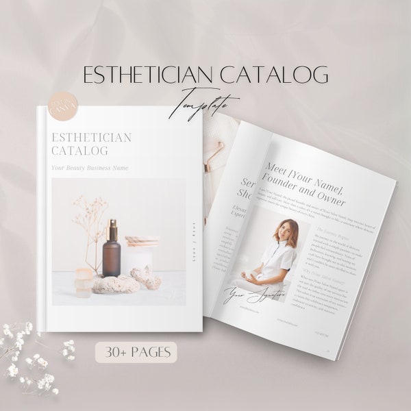 Esthetician Catalog Template, Editable Beauty Salon Magazine, Technician Book, Professional Client Facial Treatments Guide, Skin Service Doc