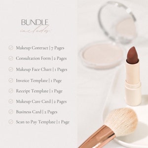 Makeup Artist Bundle Forms, Editable Makeup Service Contract, Professional Client Agreement, Makeup Care Card, Canva Template Business Tools image 3