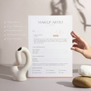 Makeup Artist Bundle Forms, Editable Makeup Service Contract, Professional Client Agreement, Makeup Care Card, Canva Template Business Tools image 2