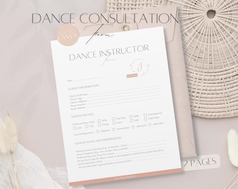 Dance Instructor Consultation Form Template, Editable Client Consultation, Professional Dance Business, Printable Canva Form for Dancers