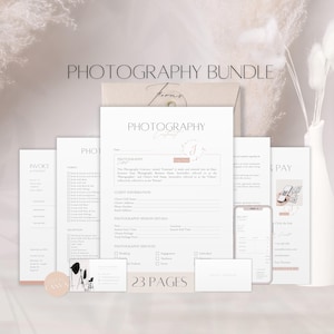 Photography Business Bundle Forms, Editable Photographer Contract, Professional Photo Shot List Service, Custom Client Agreement Template
