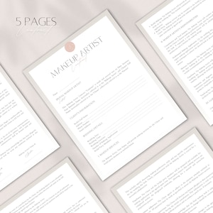 Bridal Makeup Artist Contract Template, Elegant Client Agreement, 5 Page Makeup Business Contract, Makeup Contract for Bride, Canva Template image 2