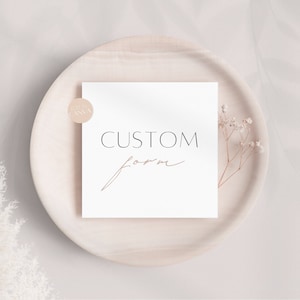Formulaire de commande personnalisé haut de gamme, service commercial professionnel, informations client personnalisées, produit unique prêt à imprimer, fichier toile personnalisé