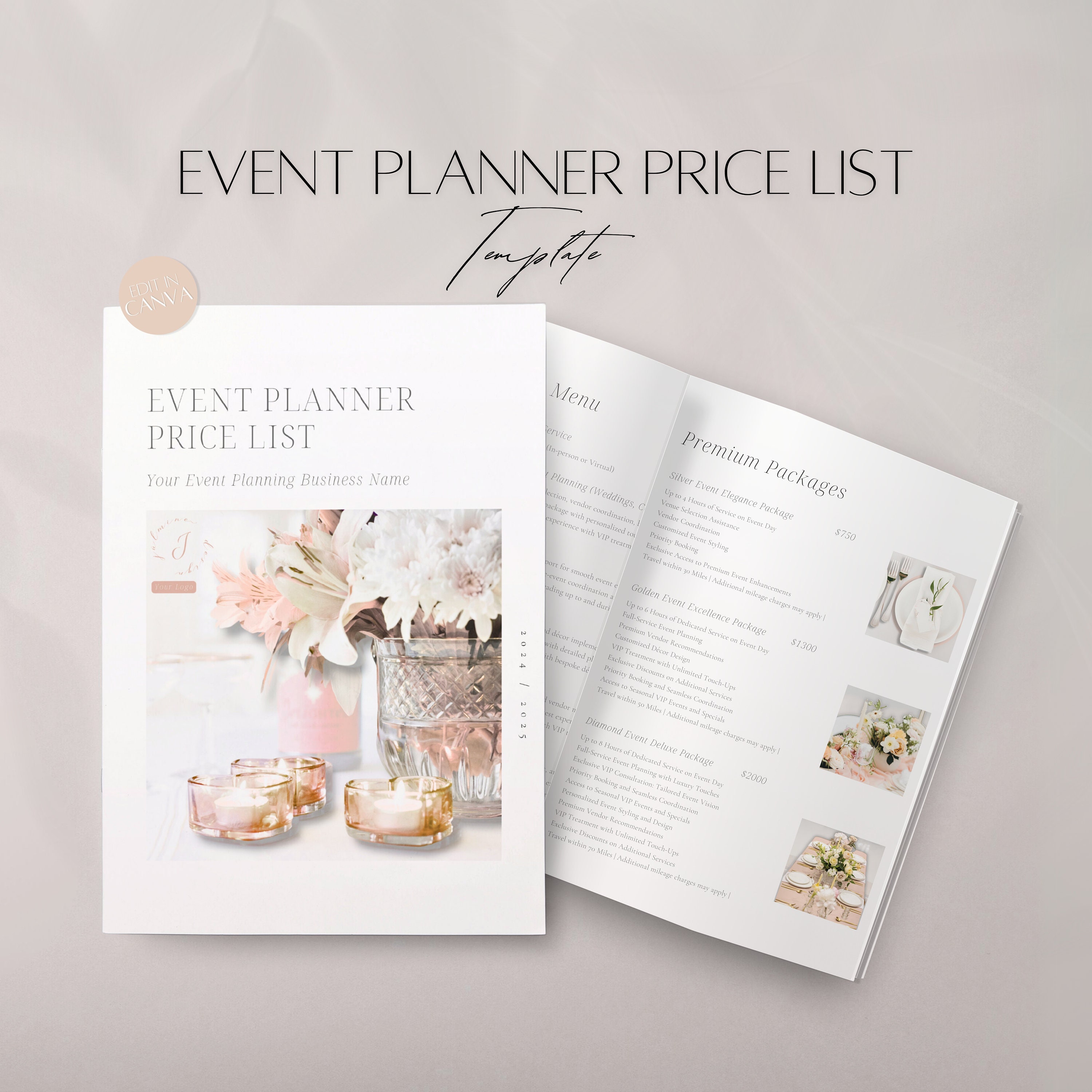 Event Services Price List Template Editable Event Planner Pricing Menu Professional Prices Event Services Price List Template Editable Event Planner Pricing Menu Professional Prices