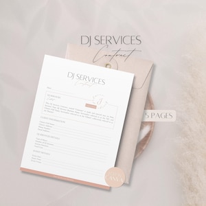 DJ Services Contract Template, Editable Event DJ Contract, Professional Client Service Agreement, Disk Jockey Canva Template for DJ Business