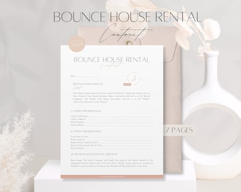 Bounce House Rental Contract, Editable Inflatable Rental Agreement, Professional Client Event Service Consent, Party Business Canva Template