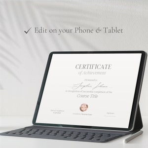Mall för prestationsintyg, redigerbart intyg om genomförande, dokument för utmärkelse för professionell affärsutbildning, utskrivbar Canva-fil bild 7