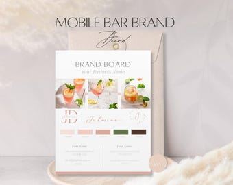 Mobile Bar Brand Board Template: Editable Canva Brand Kit (Digital Download)